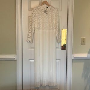 Eloquii lace evening dress with pleated skirt